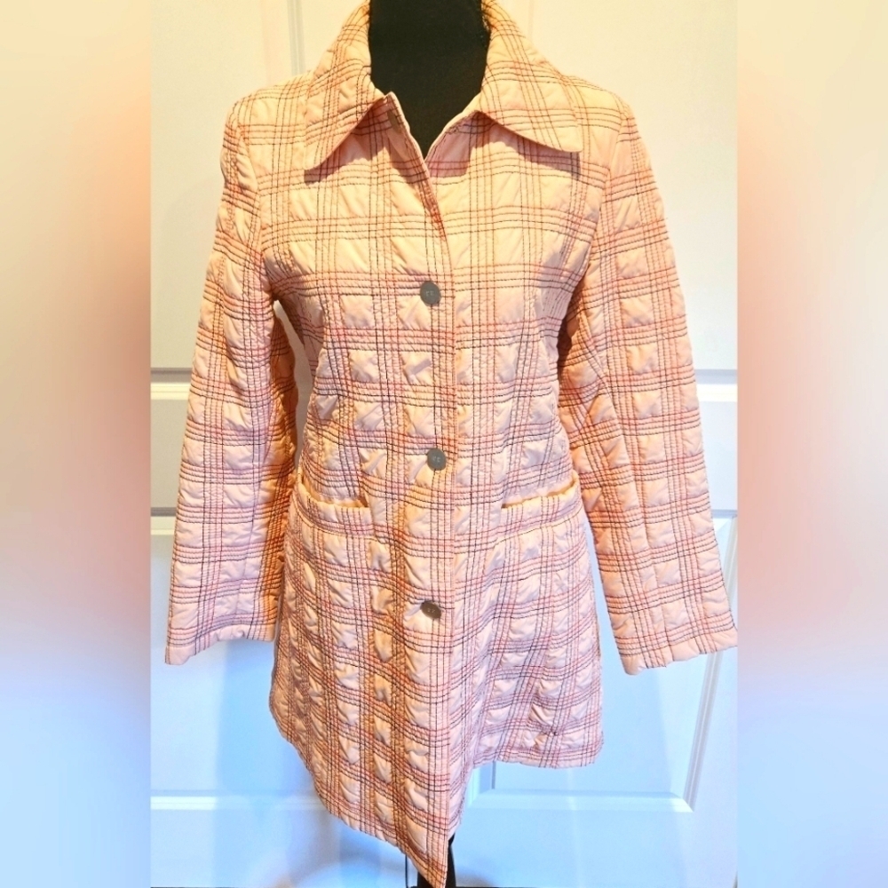 Perry Ellis Portfolio Lightweight Pink Jacket w/ detailed stitching  sz 4